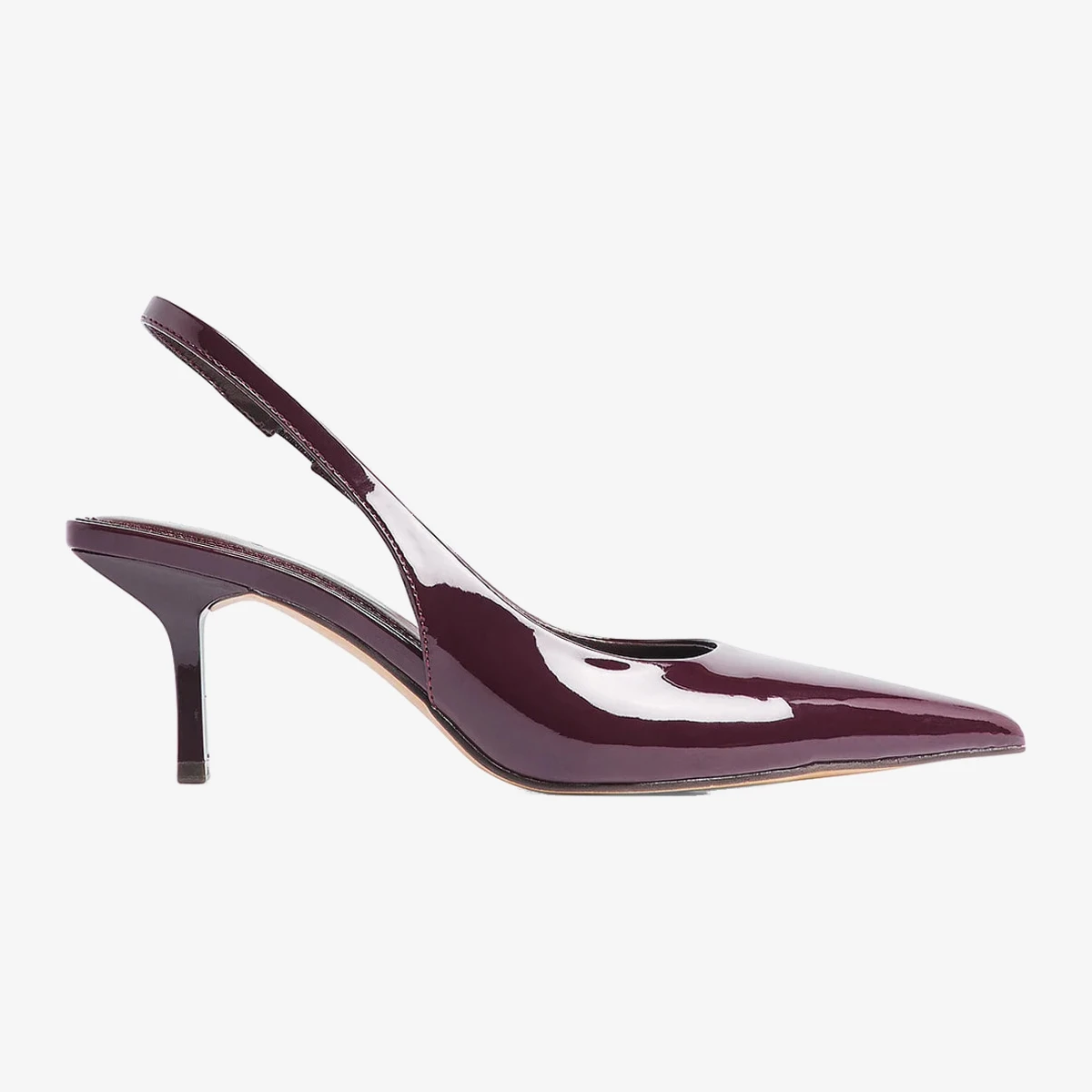 NA-KD Patent Slingback Pumps in Burgundy