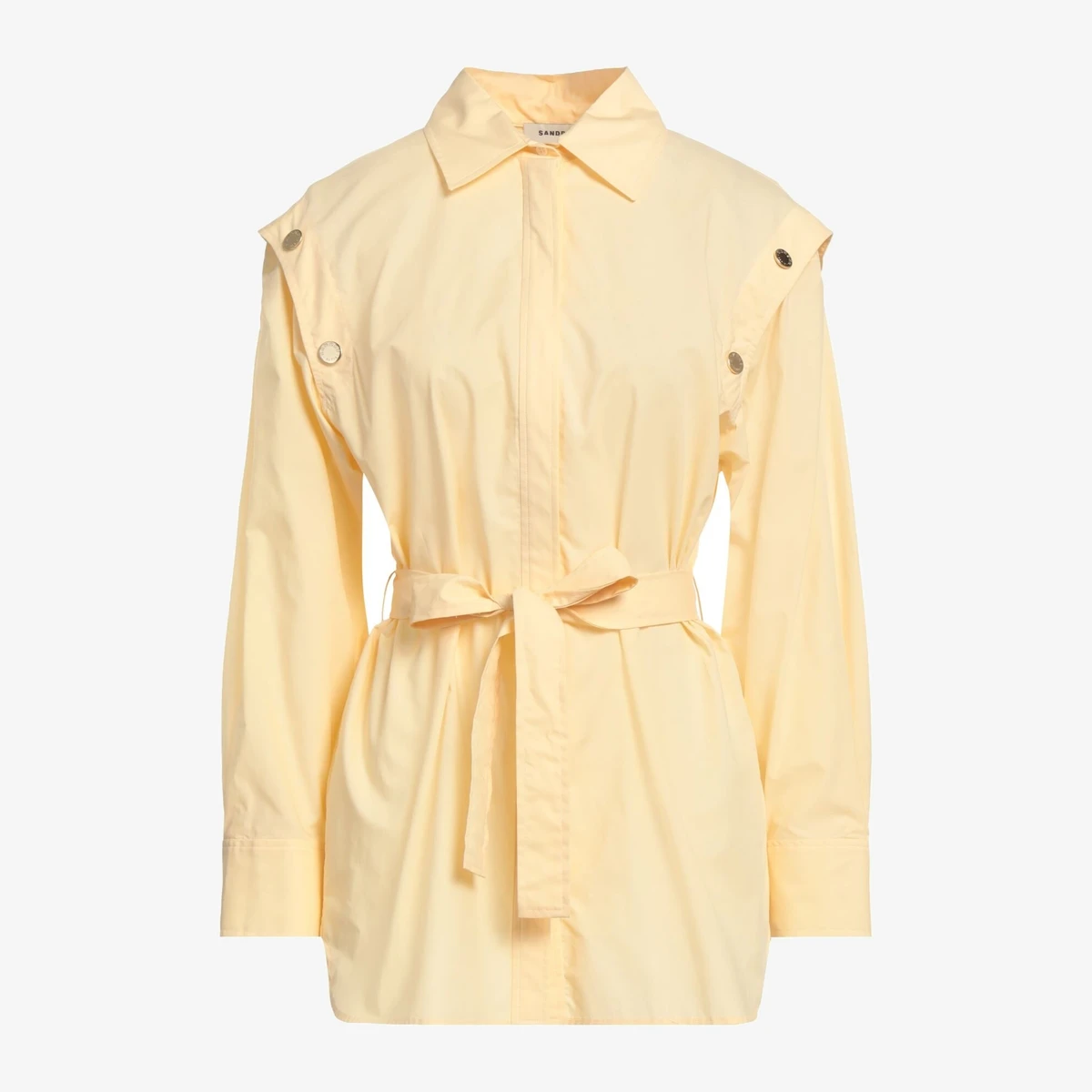 Sandro Belted Shirt with Detachable Sleeves — ყვითელი