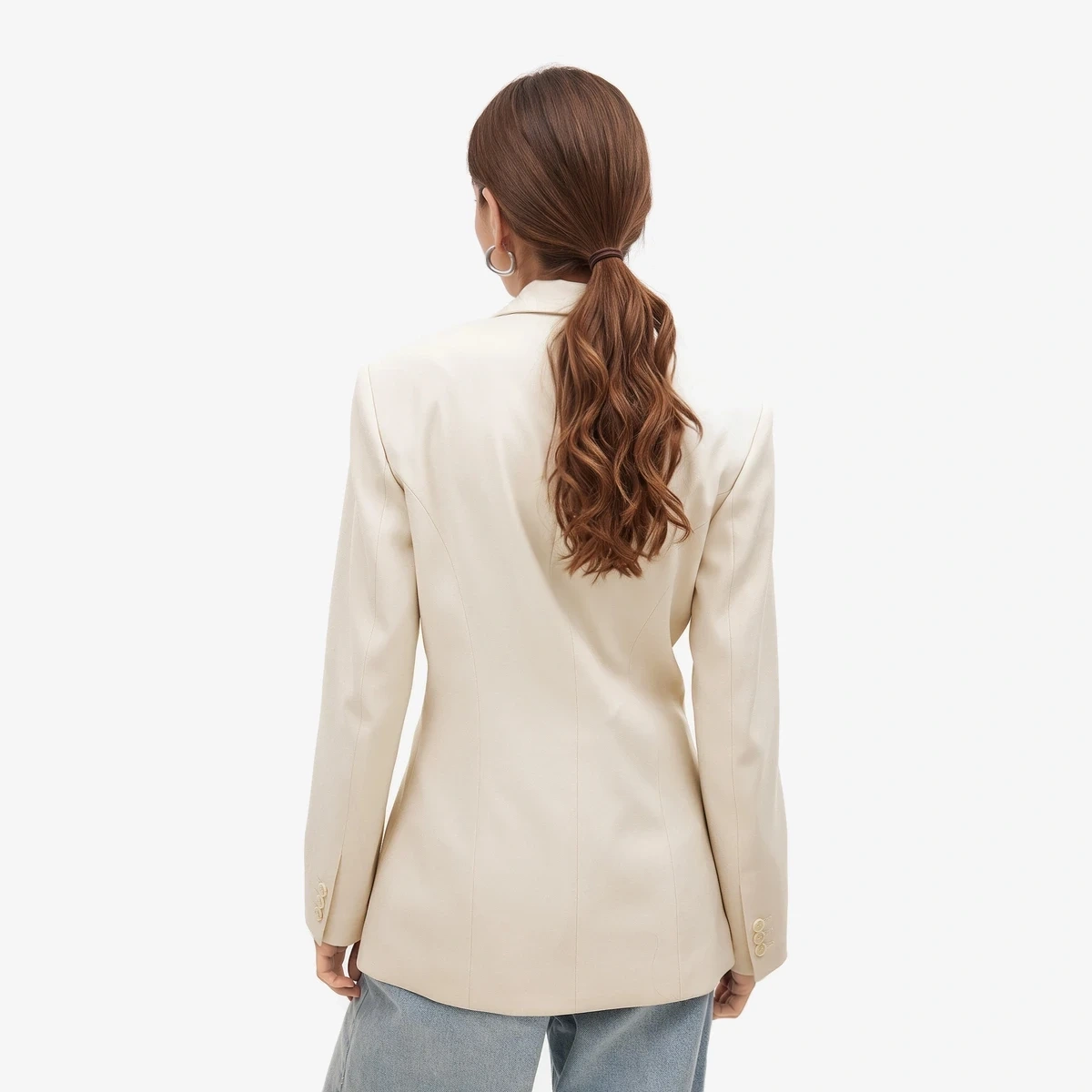 Defined-Waist Tailored Blazer view 2