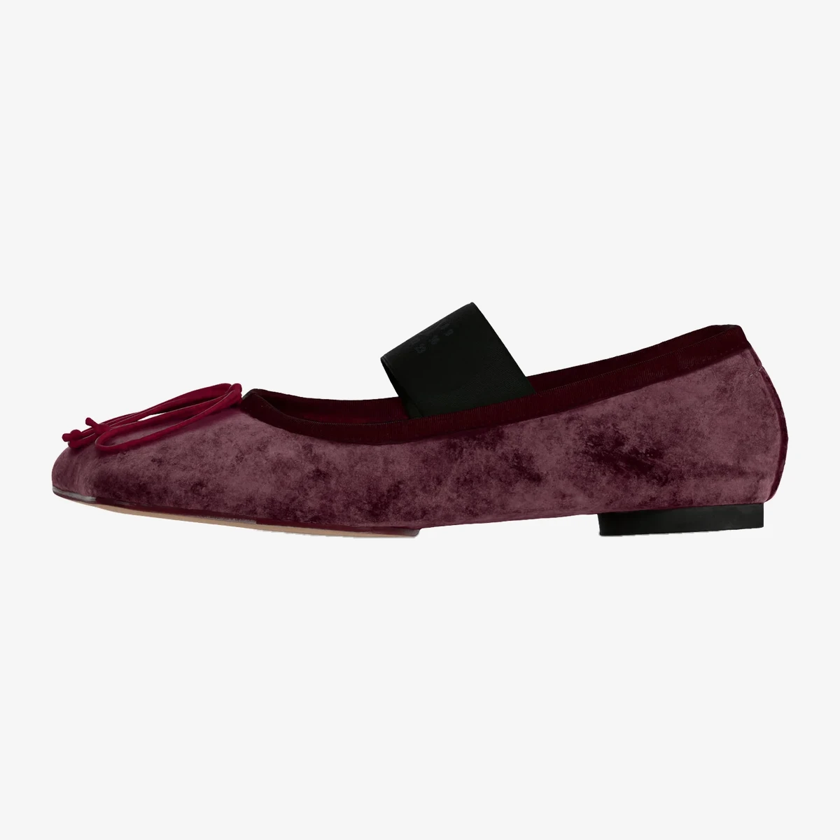 MM6 Maison Margiela Logo Strap Ballet Flats in Burgundy