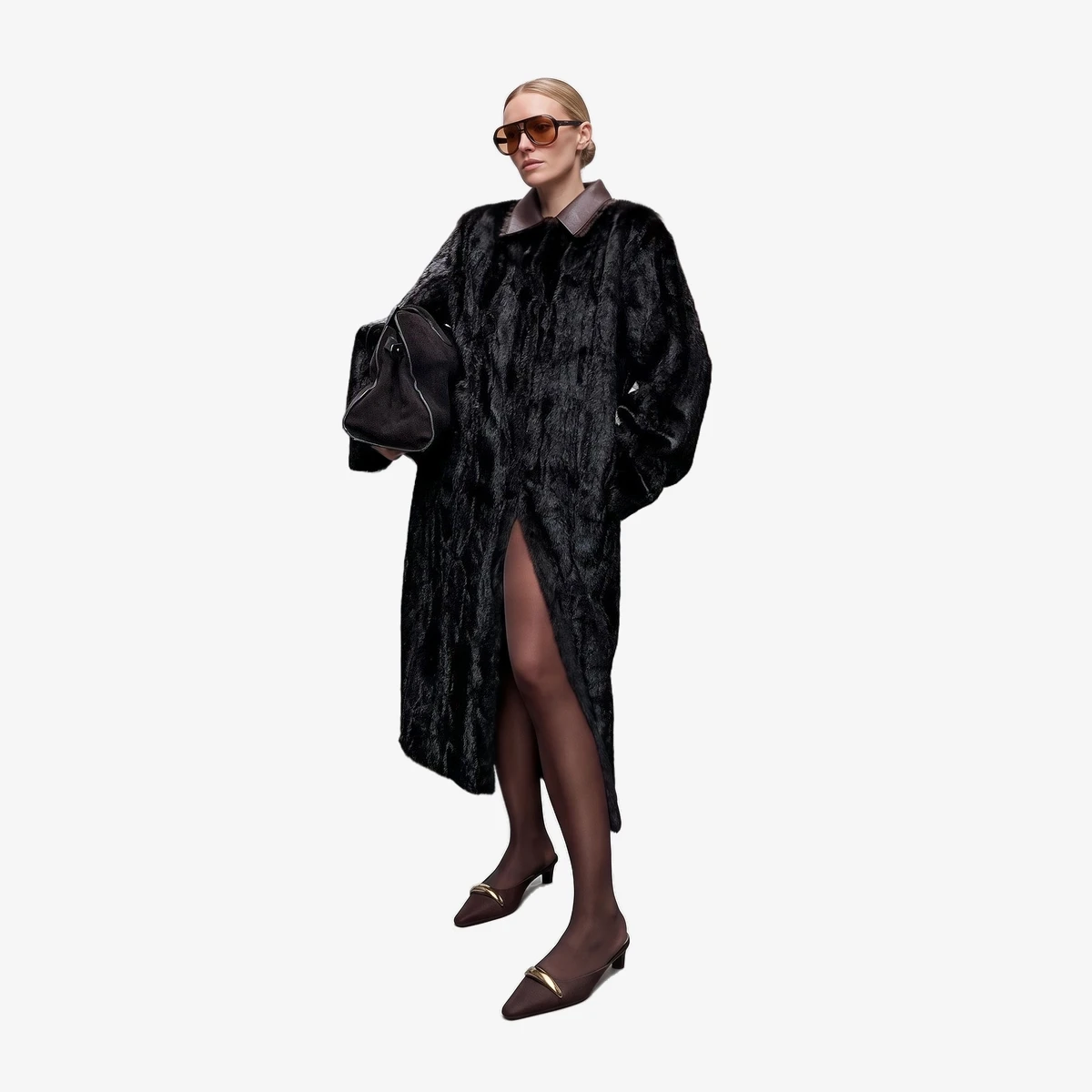Oversized Faux Fur Coat view 3