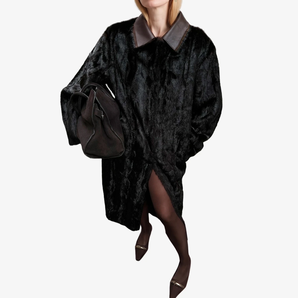 Oversized Faux Fur Coat view 4