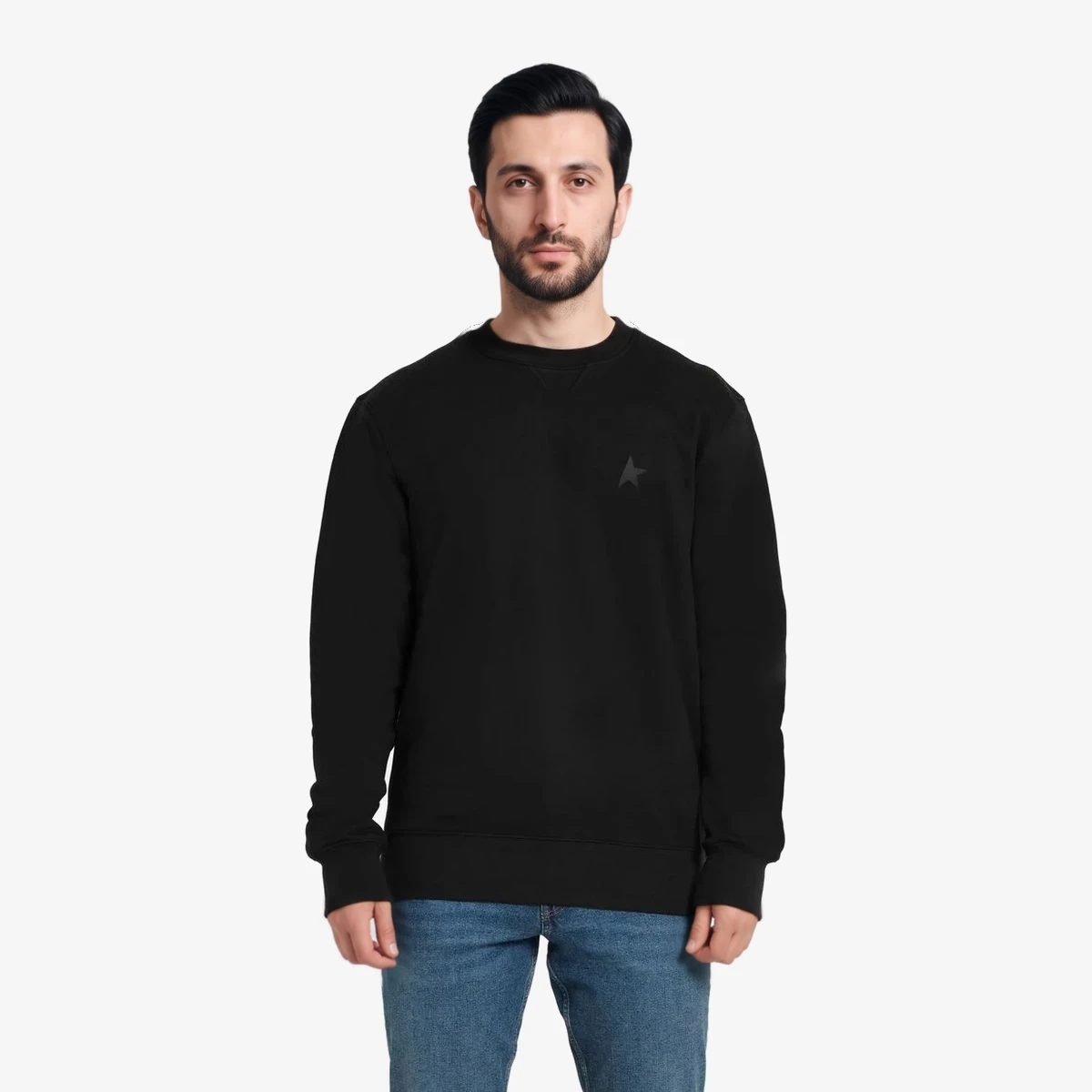 Golden Goose Archibald Star Logo Sweatshirt in Black