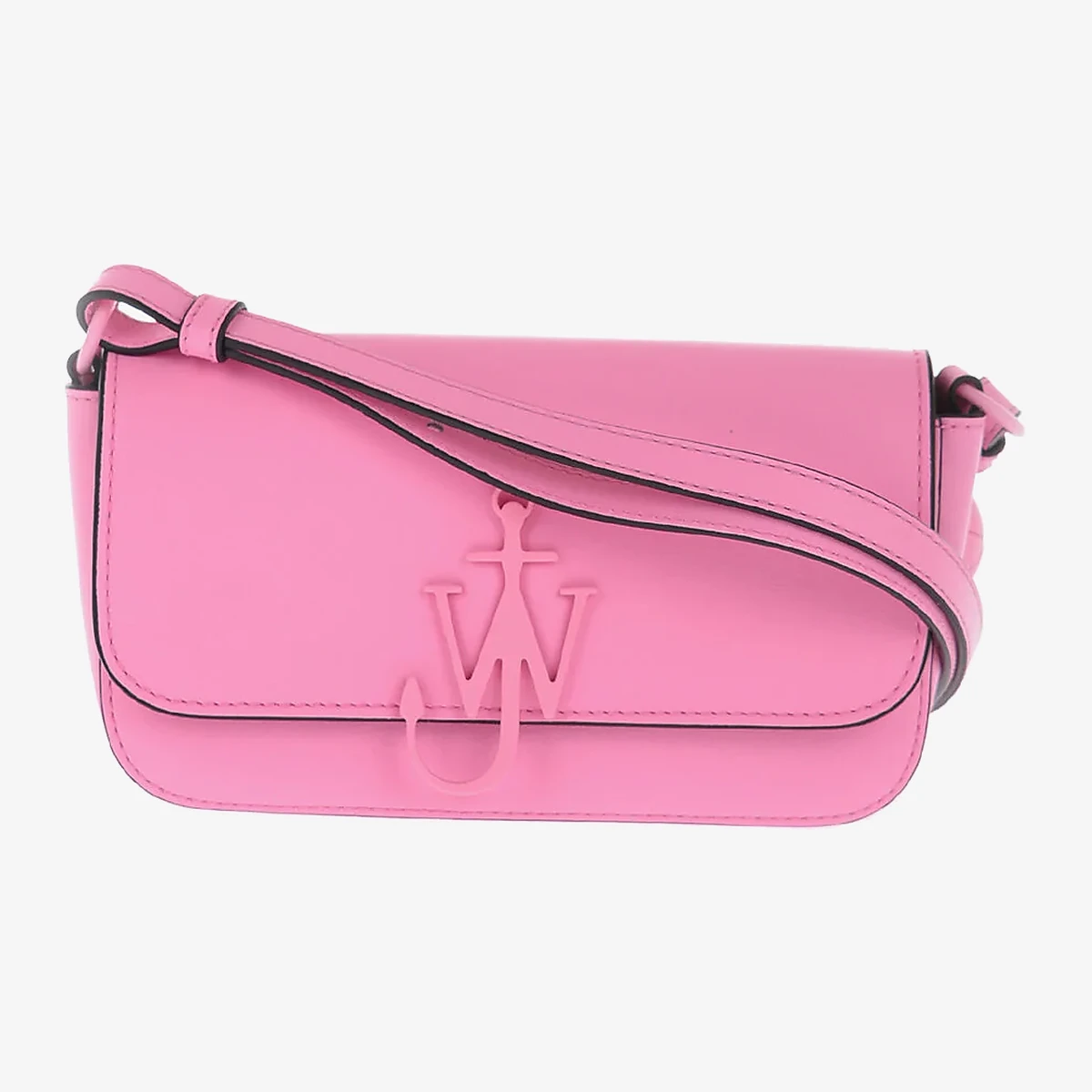 J.W.Anderson Mini Leather Shoulder Bag with Chain Detail in Pink