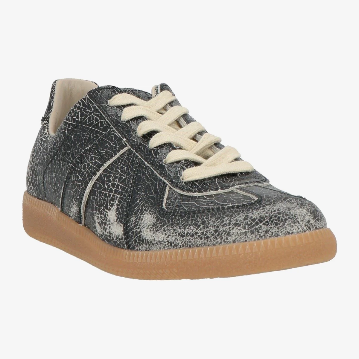 Distressed Leather Low-Top Sneakers ხედი 2
