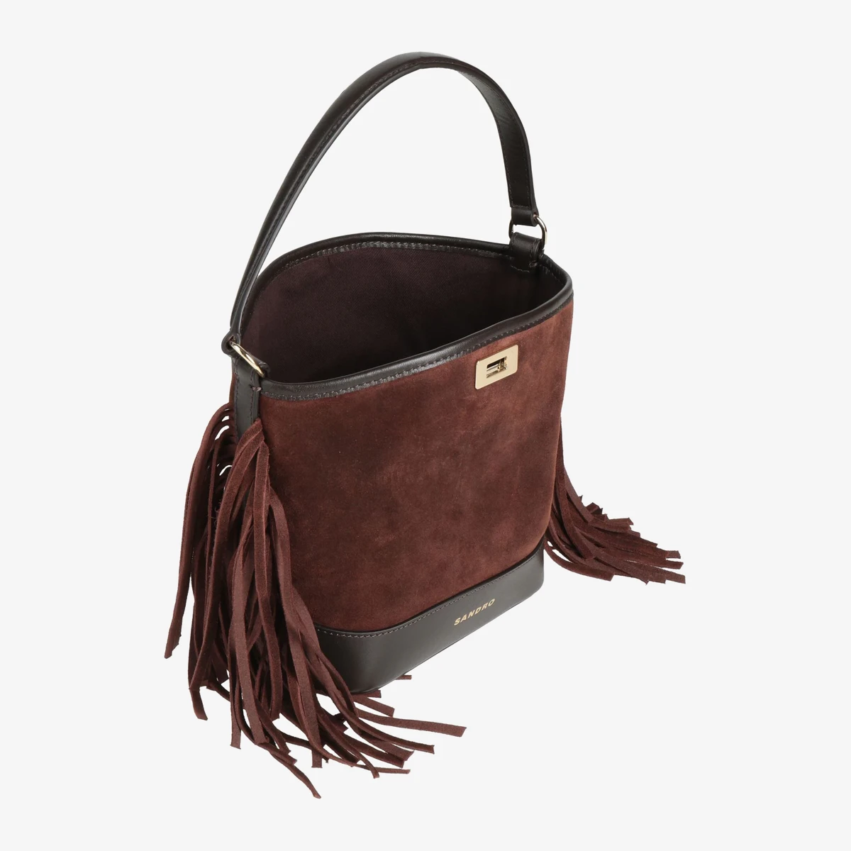 Fringed Suede Bucket Bag ხედი 2