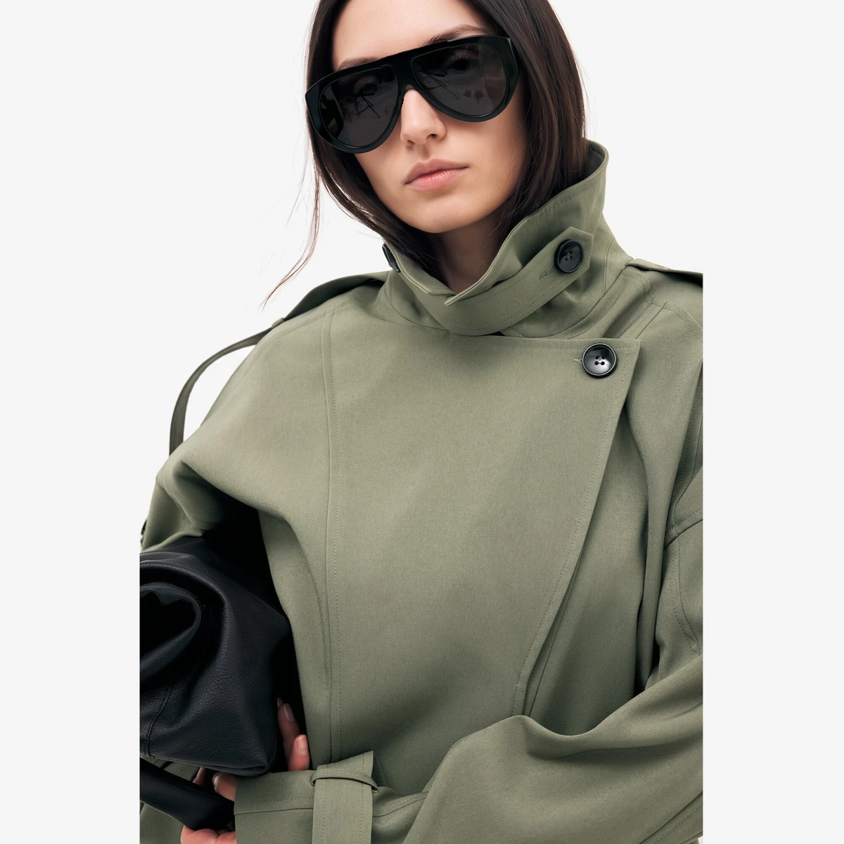 Oversized Bomber Trench Jacket view 2