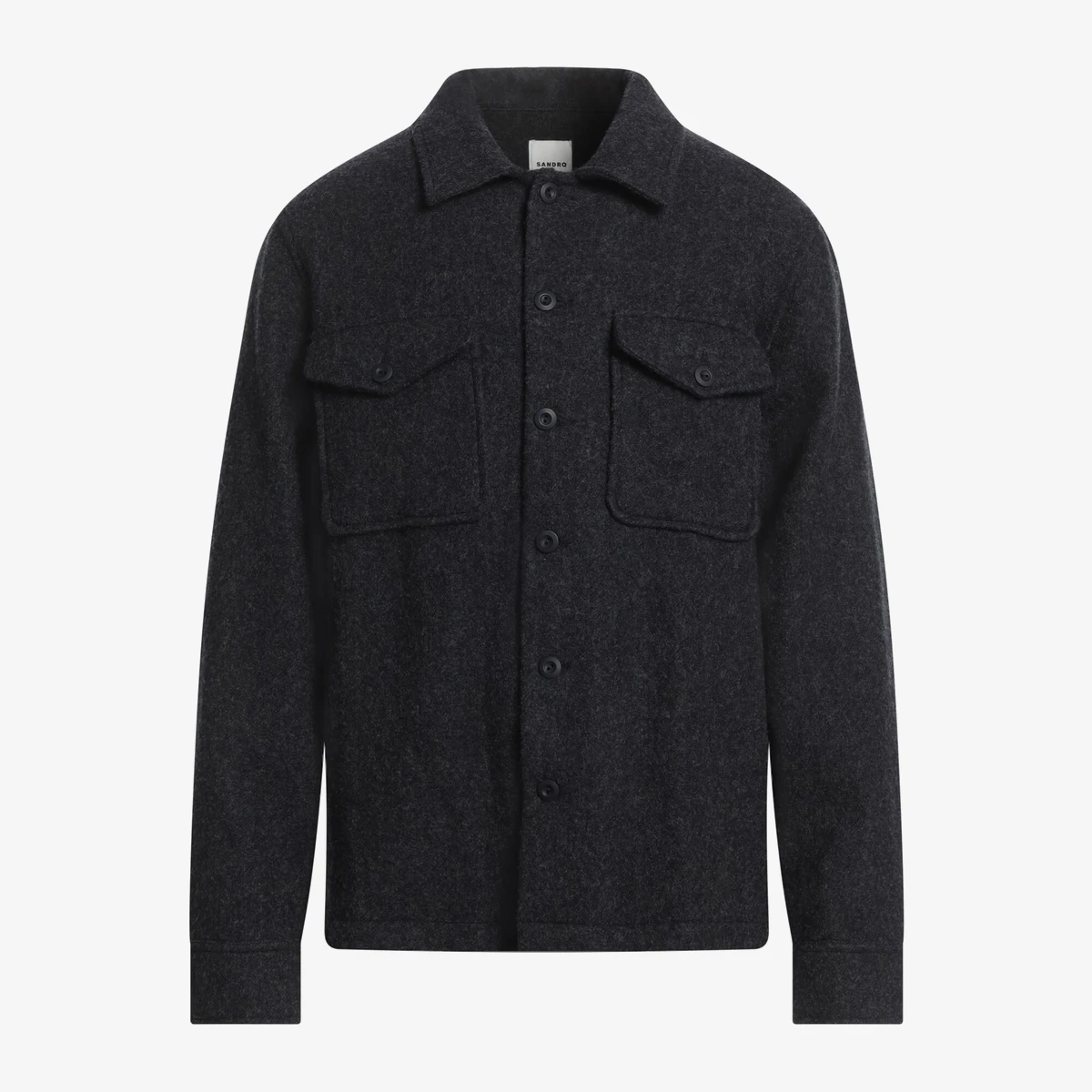 Sandro Wool Shirt Jacket — Тёмно-синий