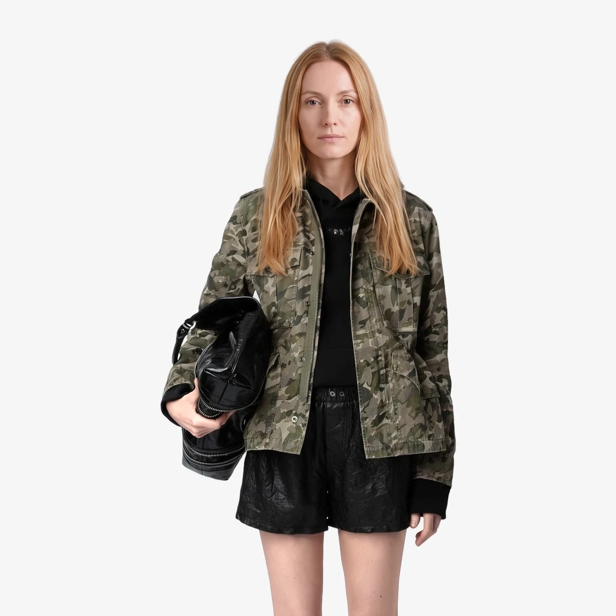 Zadig&Voltaire Krisa Camouflage Field Jacket in Khaki