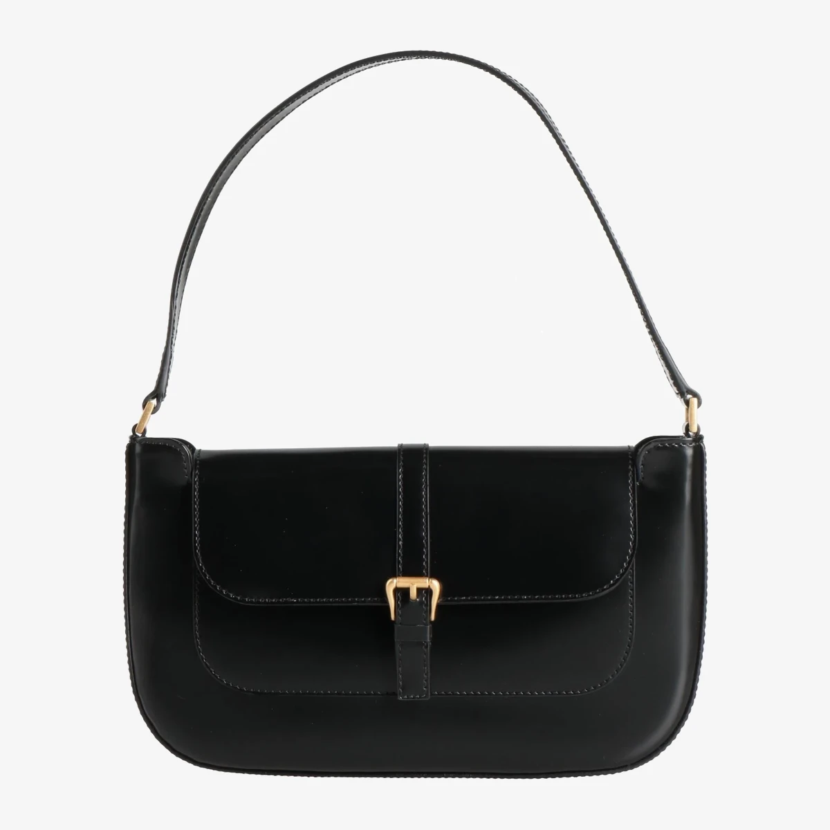By Far Buckle Flap Shoulder Bag in Чёрный — Bags | CATWALK
