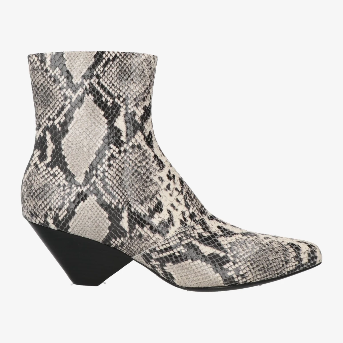 Rag & Bone Snake-Print Leather Ankle Boots in Grey