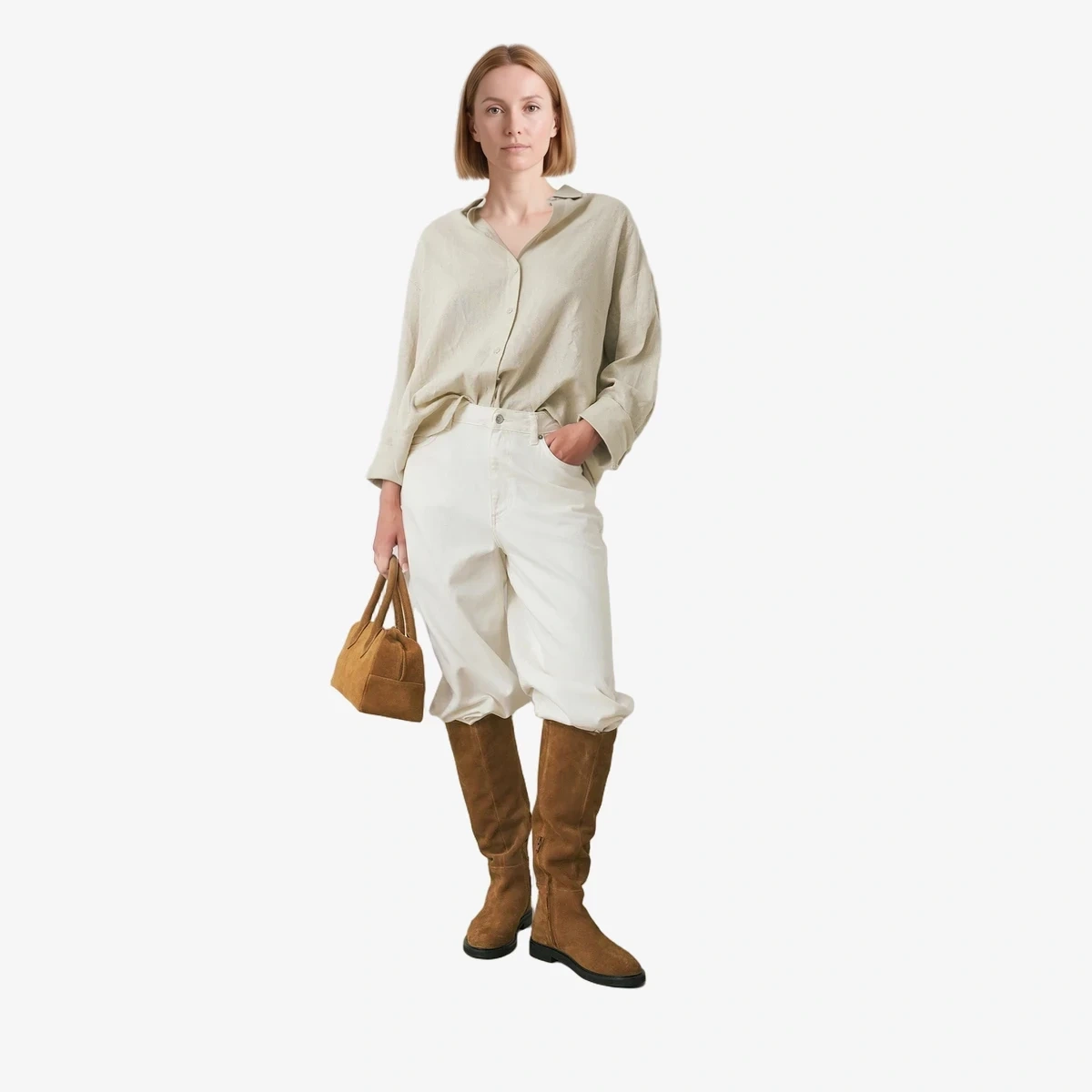 Suede Knee-High Riding Boots ხედი 2