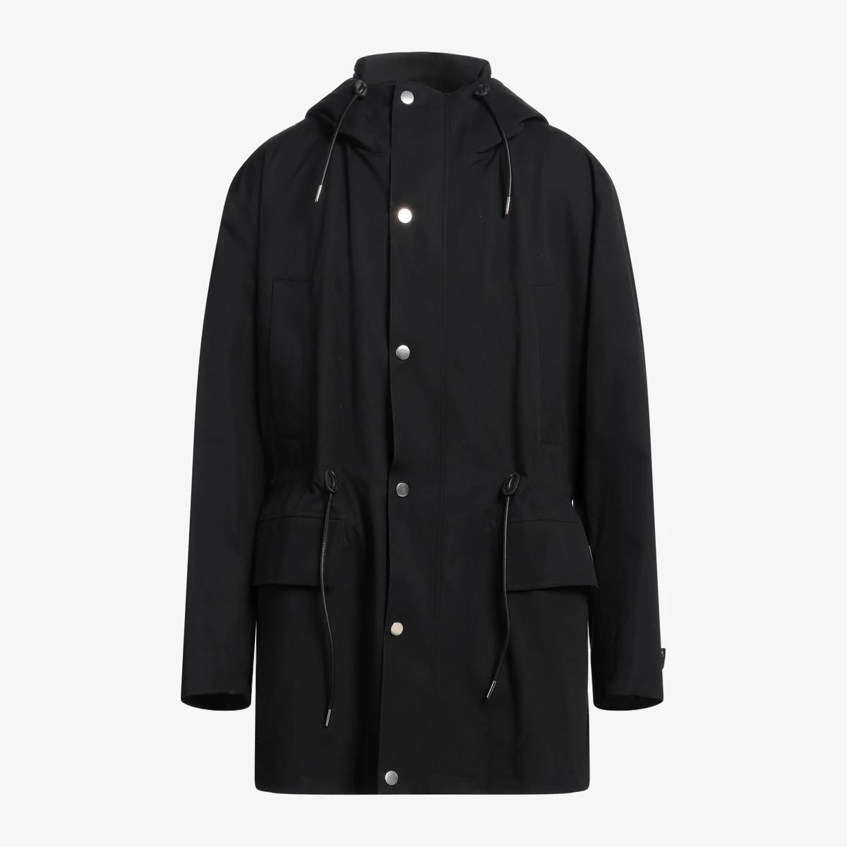 Sandro Hooded Drawstring Parka in Black