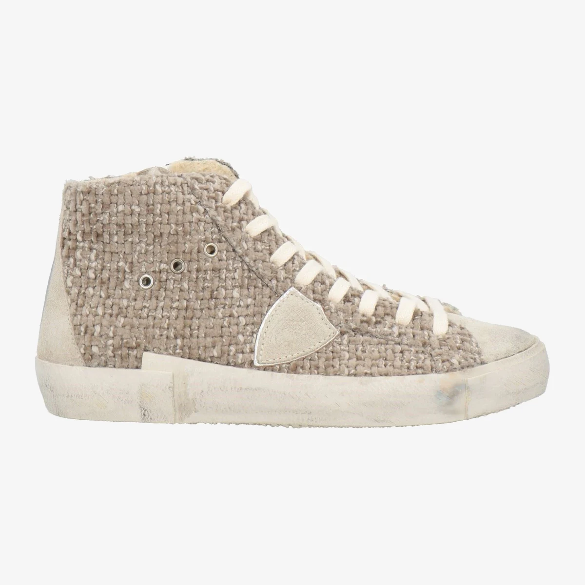 Philippe Model Textured High-Top Sneakers — ტაუპი