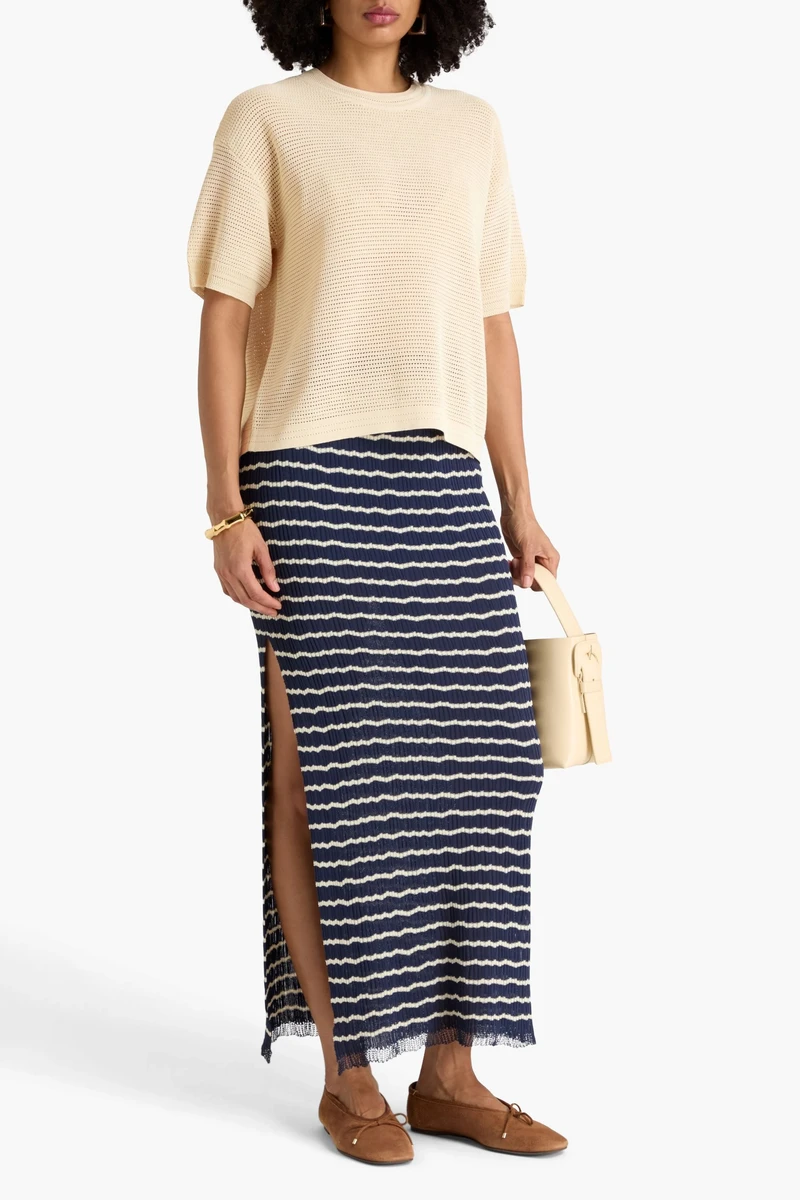 Zoey open-knit cotton-blend top вид 2