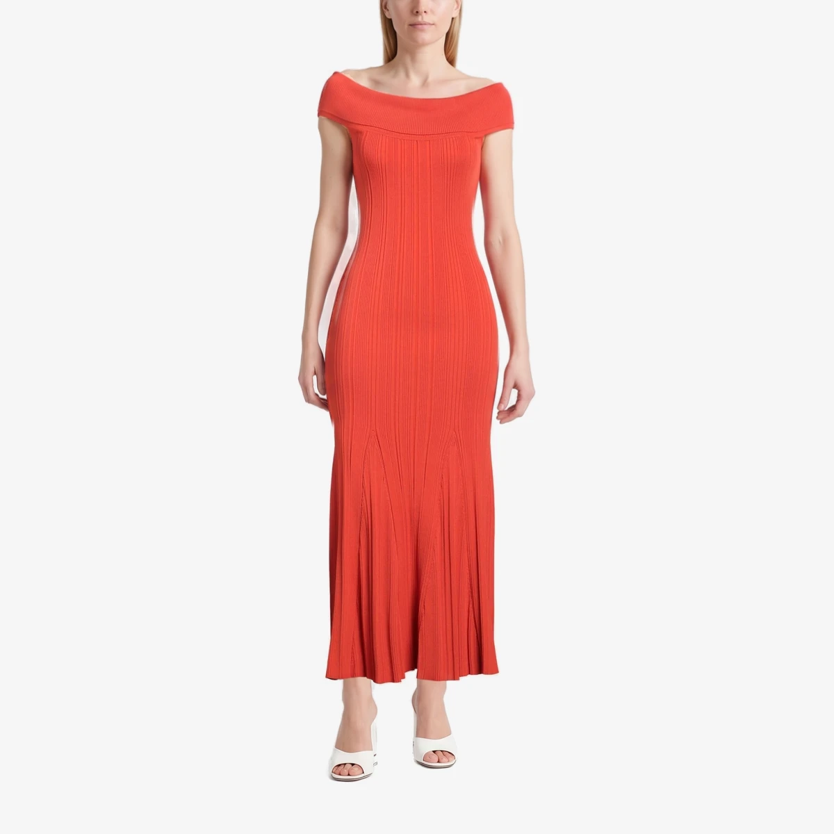Off-Shoulder Rib-Knit Maxi Dress ხედი 2