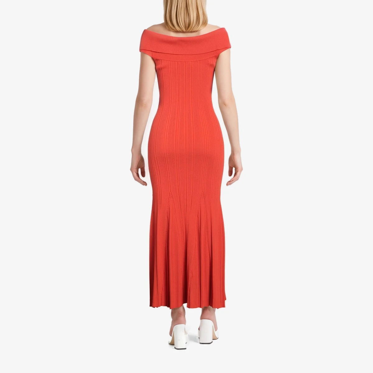 Off-Shoulder Rib-Knit Maxi Dress ხედი 3