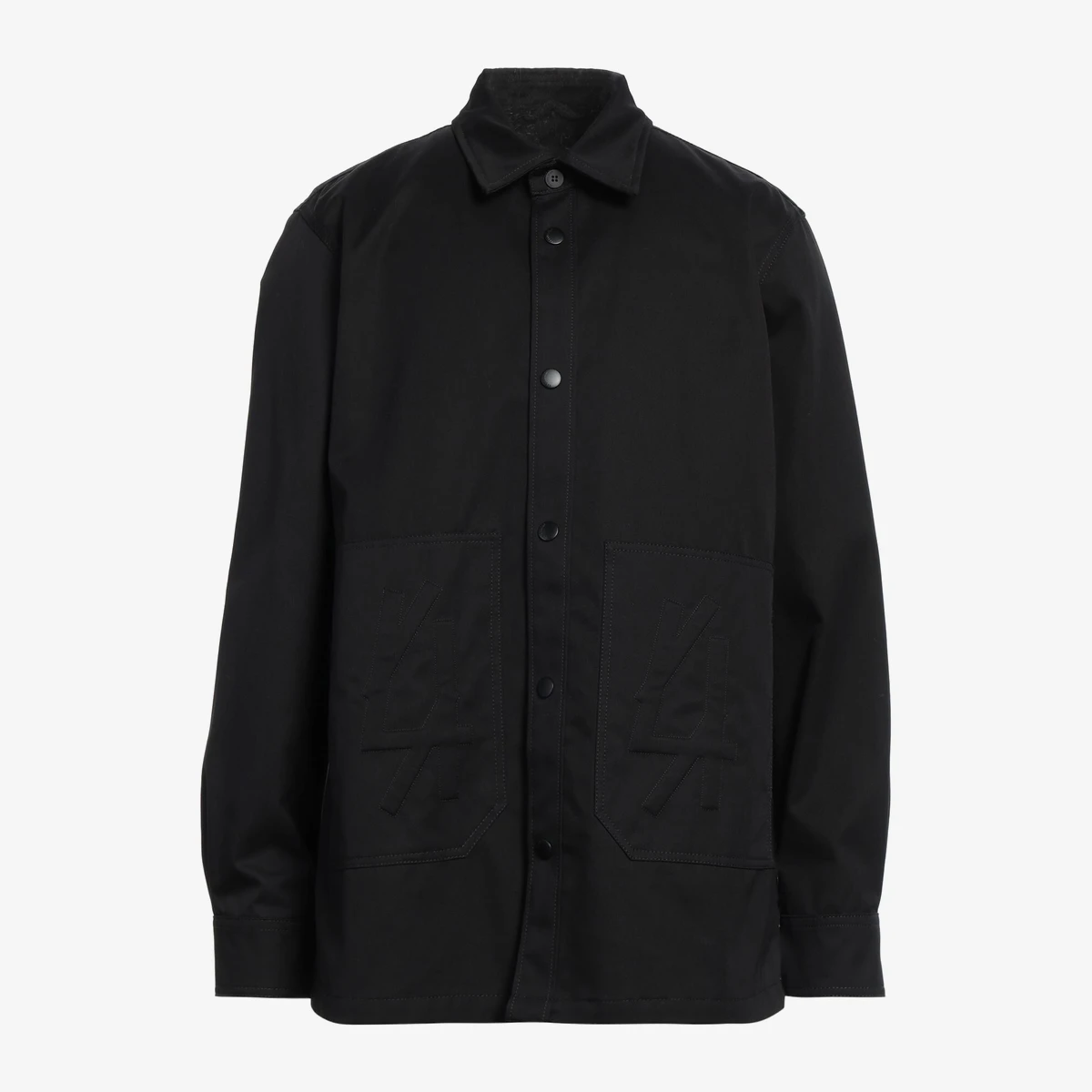 44 LABEL GROUP Gabardine Shirt Jacket in Black