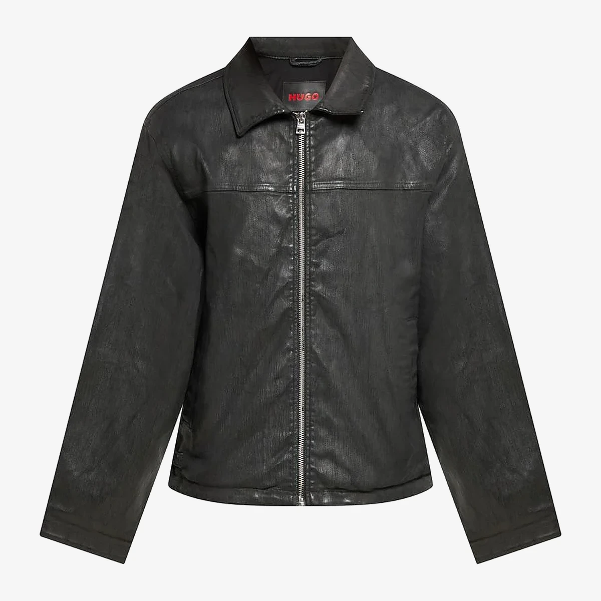 HUGO Leather-Look Zip Jacket in Black