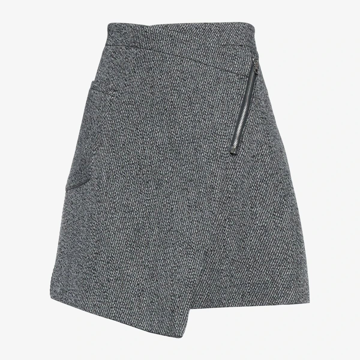 Acne Studios Asymmetric Zip Mini Skirt — ნაცრისფერი