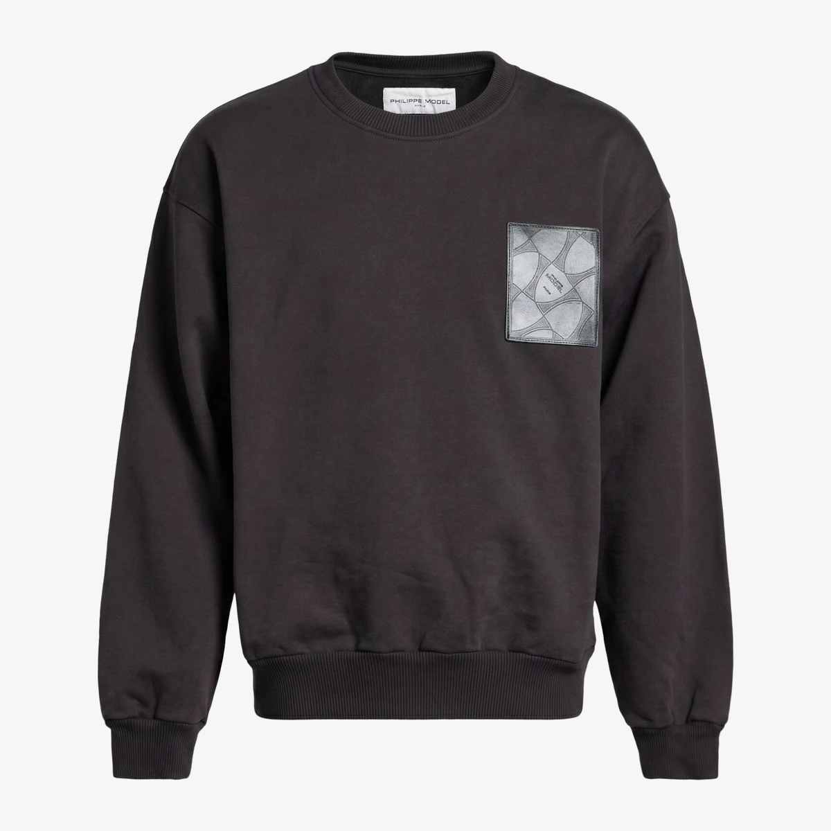Philippe Model Patch Detail Crew-Neck Sweatshirt — მუქი ნაცრისფერი