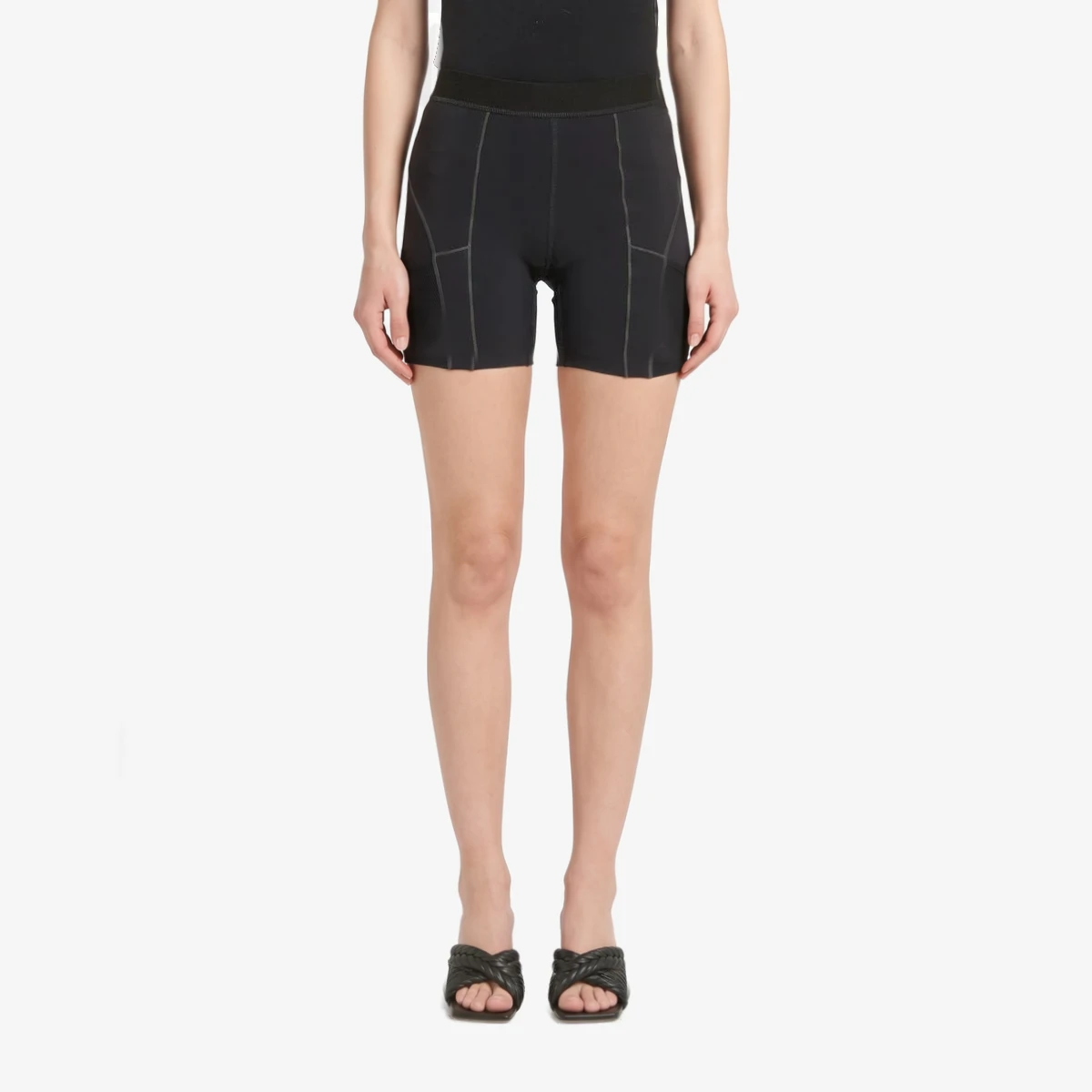 Coperni Contrast Seam Biker Shorts in Black