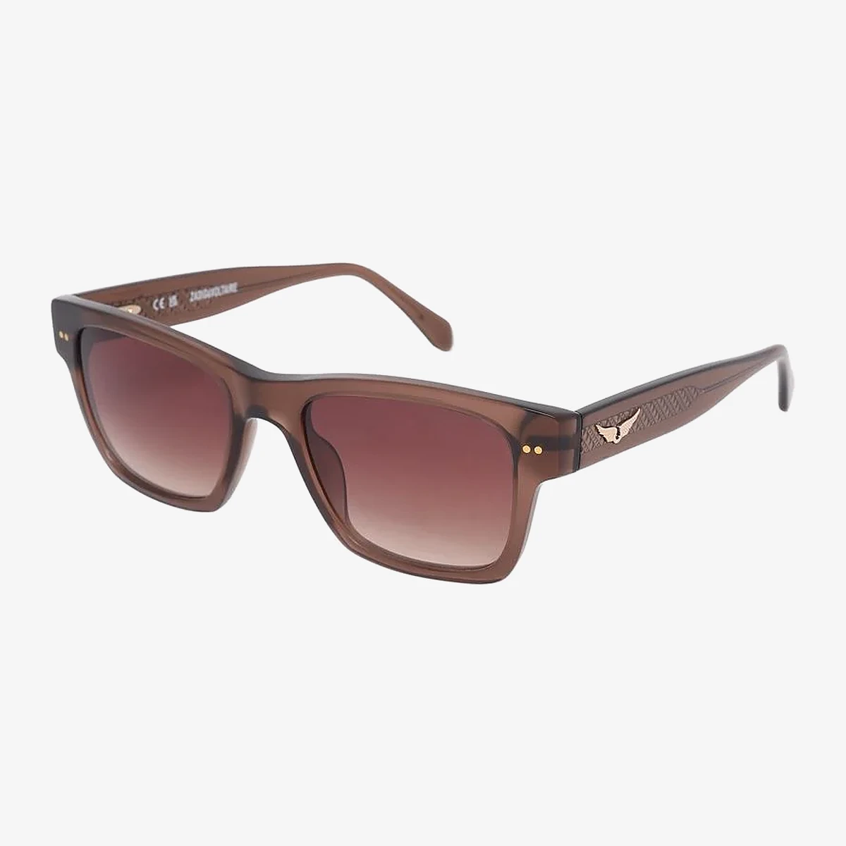 Zadig&Voltaire Rectangular Logo Sunglasses in Brown