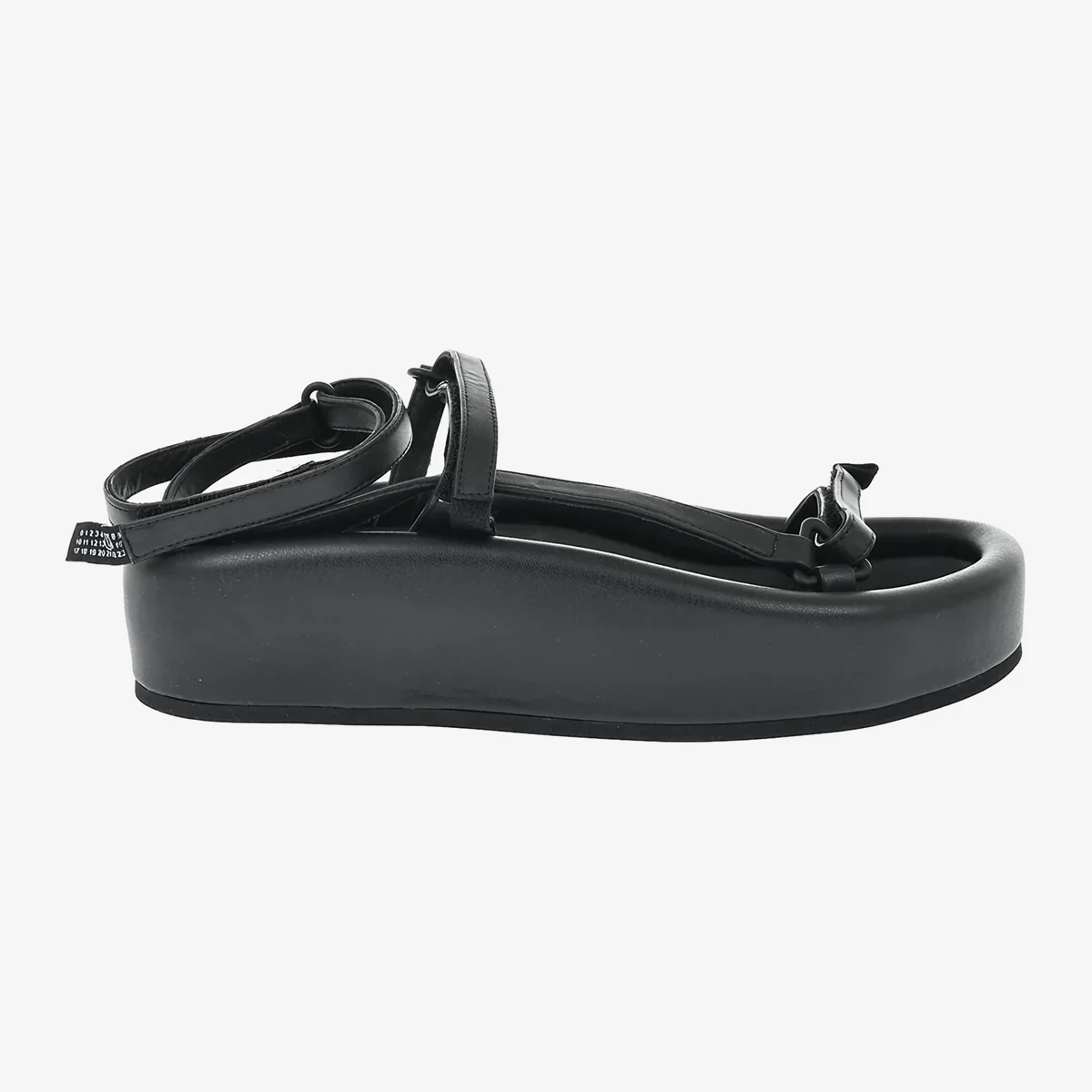 Leather Sandals With Chunky Sole And Velcro Closures view 3