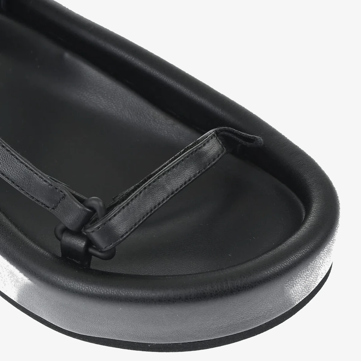 Leather Sandals With Chunky Sole And Velcro Closures view 4