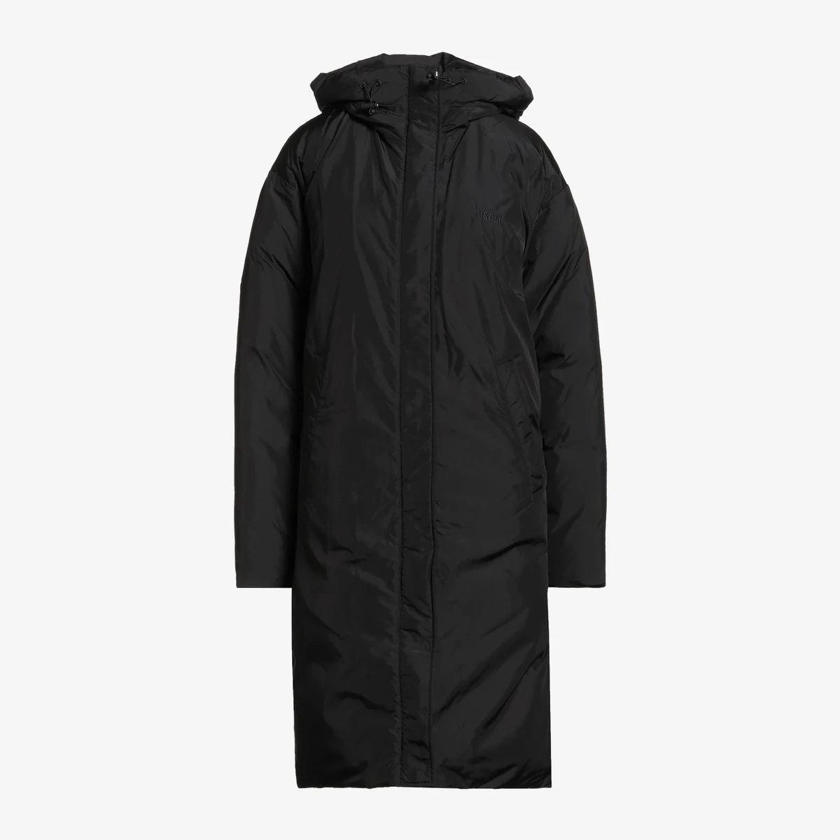 MSGM Long Hooded Down Jacket in Black