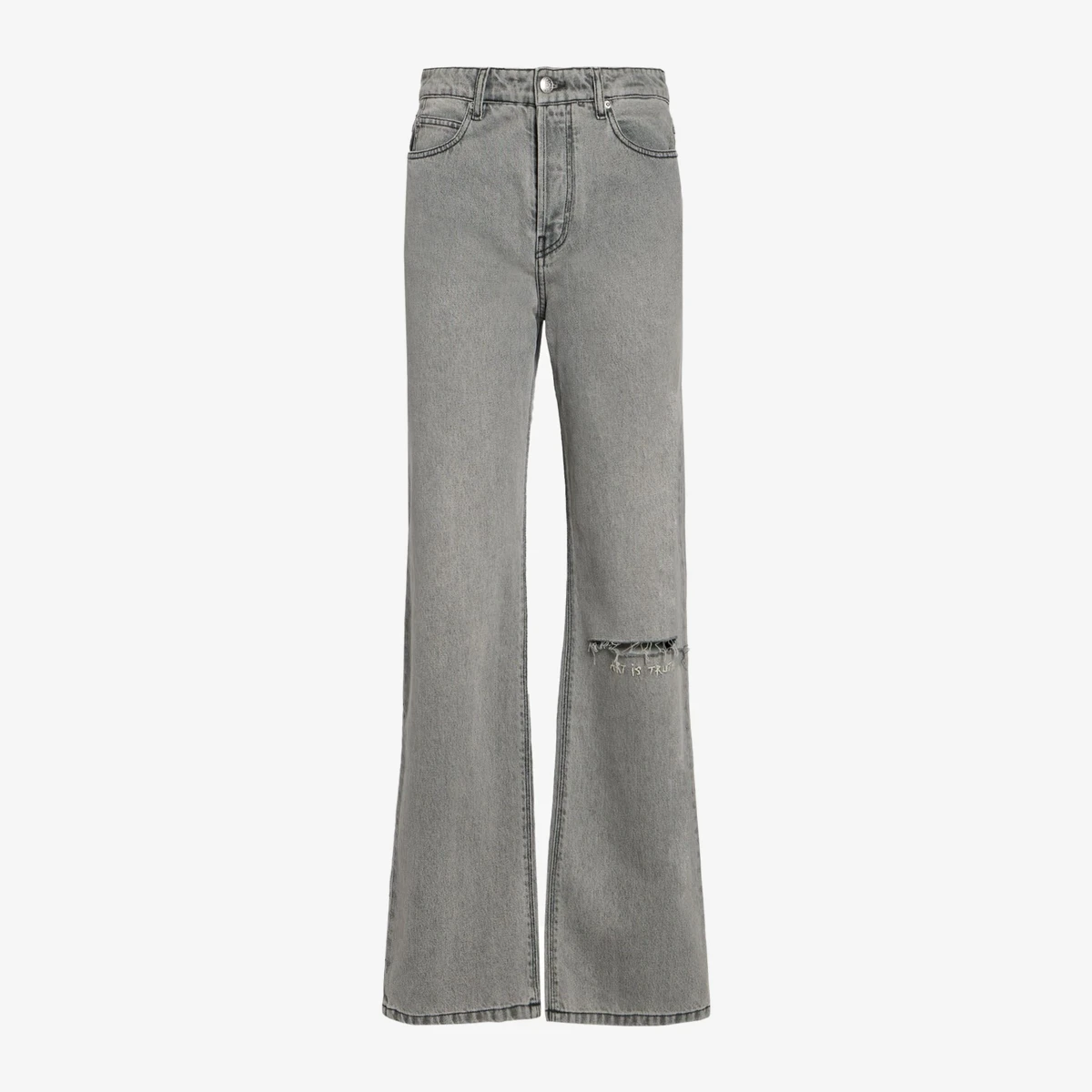 Zadig&Voltaire Distressed Straight-Leg Jeans in Grey
