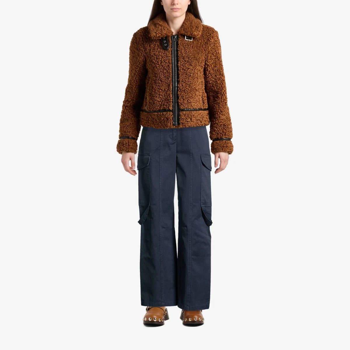 High-Waist Gabardine Cargo Trousers ხედი 2