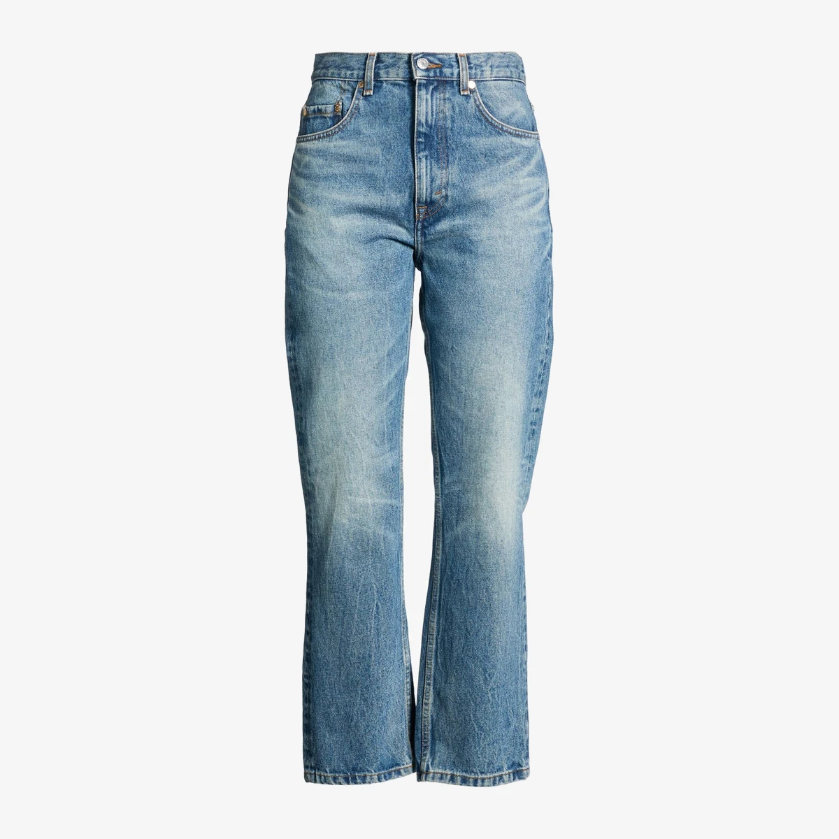 Sandro Faded Straight-Leg Jeans in Denim Blue