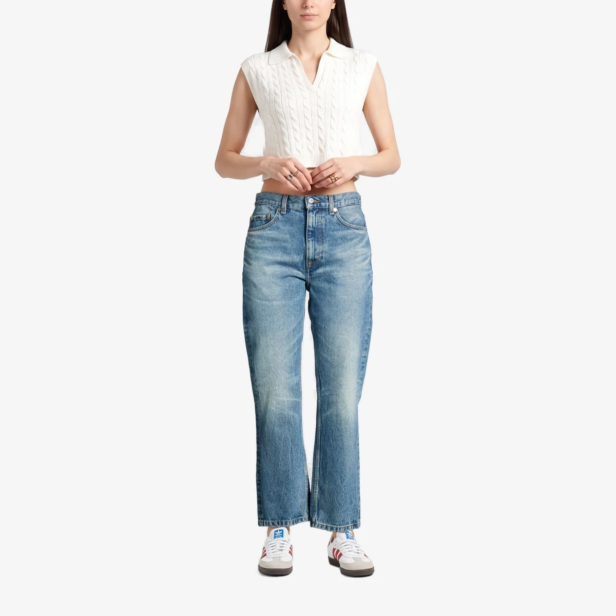 Faded Straight-Leg Jeans view 2