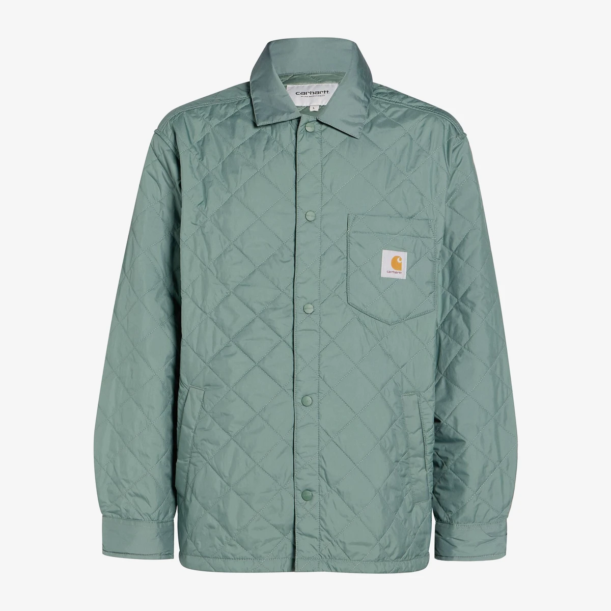 Carhartt WIP Diamond-Quilted Shirt Jacket in Green