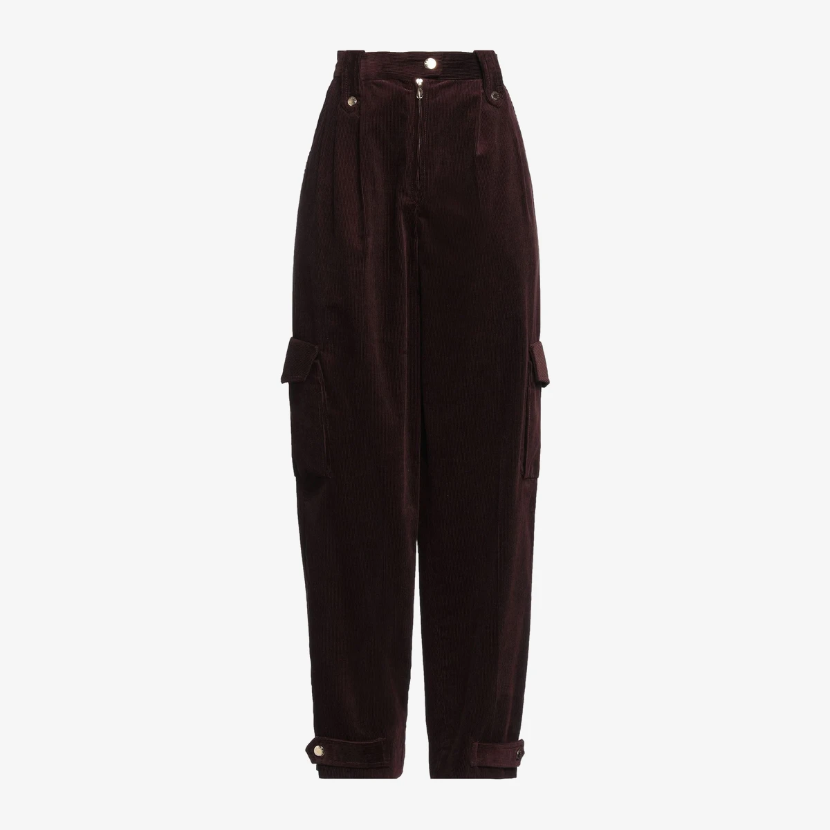 Sandro Corduroy Cargo Trousers in Dark Brown