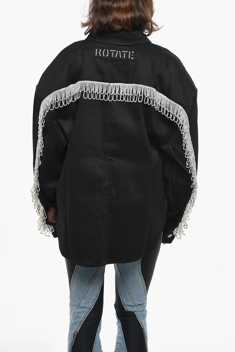 Twill Oversize-Fit Overshirt with Jewel Details ხედი 2