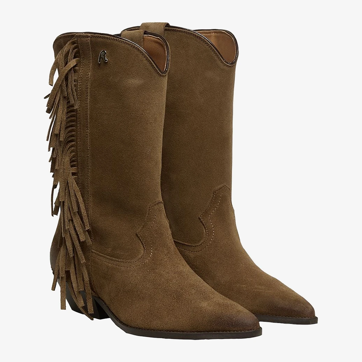 Replay Fringed Western Boots in Brown