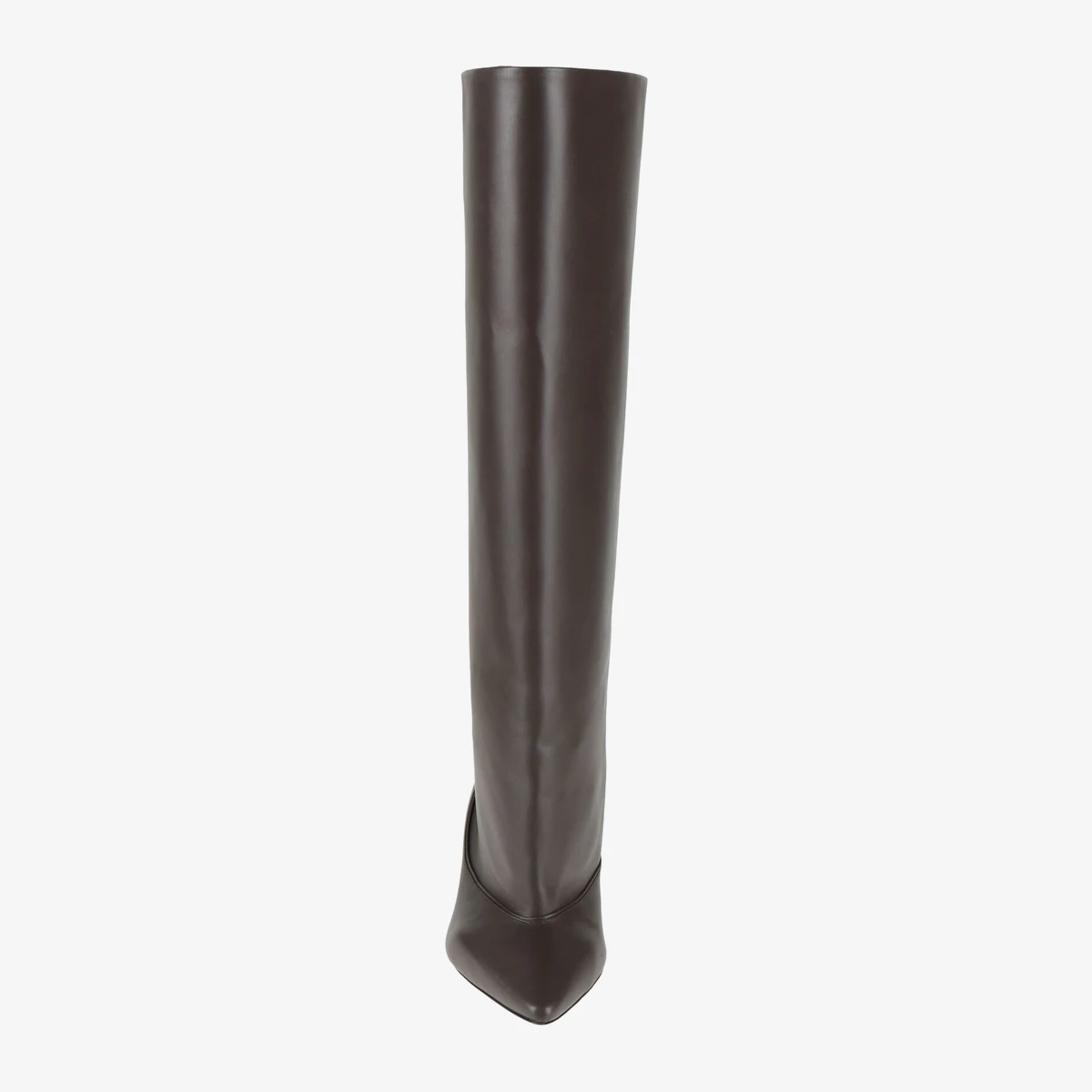 Wide-Shaft Kitten-Heel Leather Boots view 4