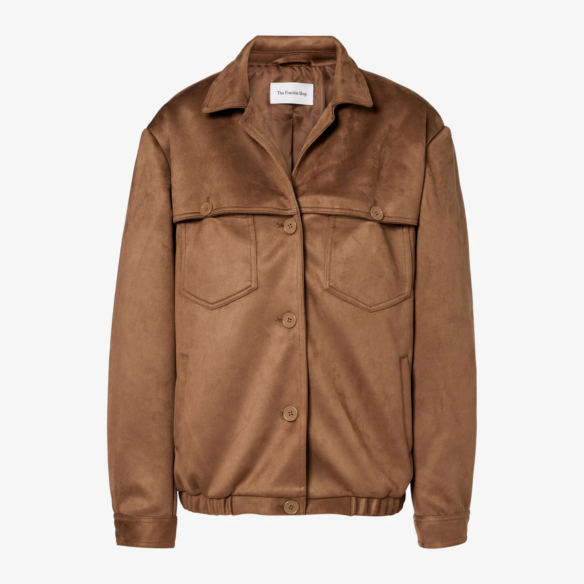 The Frankie Shop Hester Faux Suede Jacket in Tan