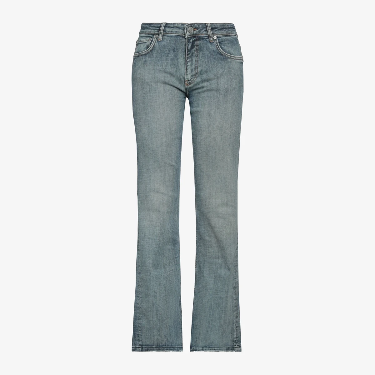 GANNI Mid-Rise Bootcut Jeans in Denim Blue
