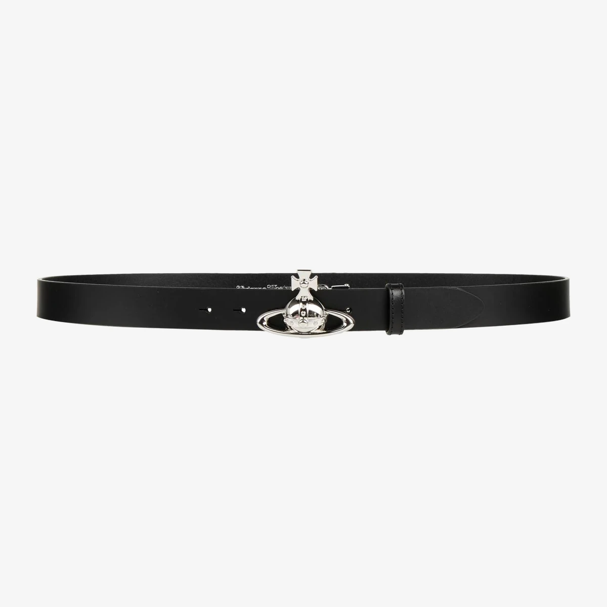 Vivienne Westwood Orb Buckle Leather Belt in Black