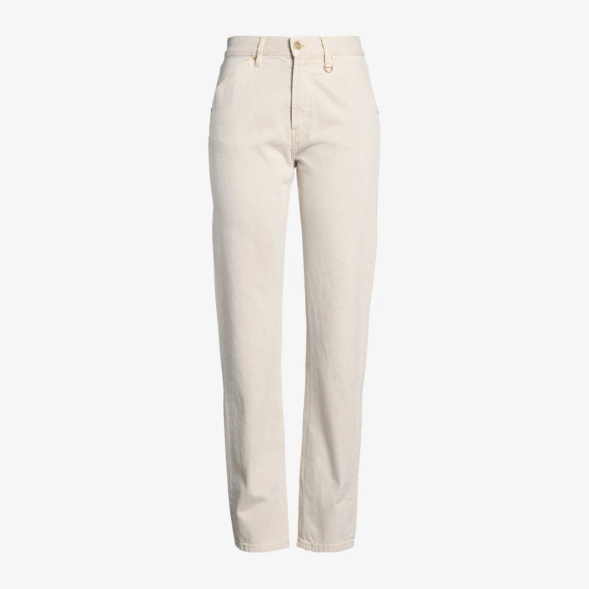 Jacquemus High-Waist Straight-Leg Jeans — ეკრიუ