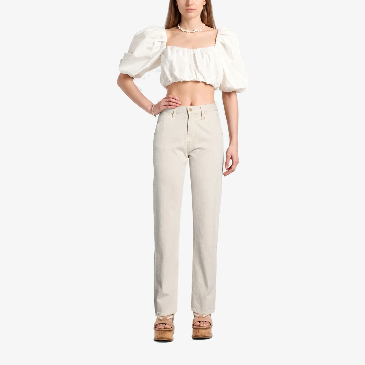 High-Waist Straight-Leg Jeans ხედი 2