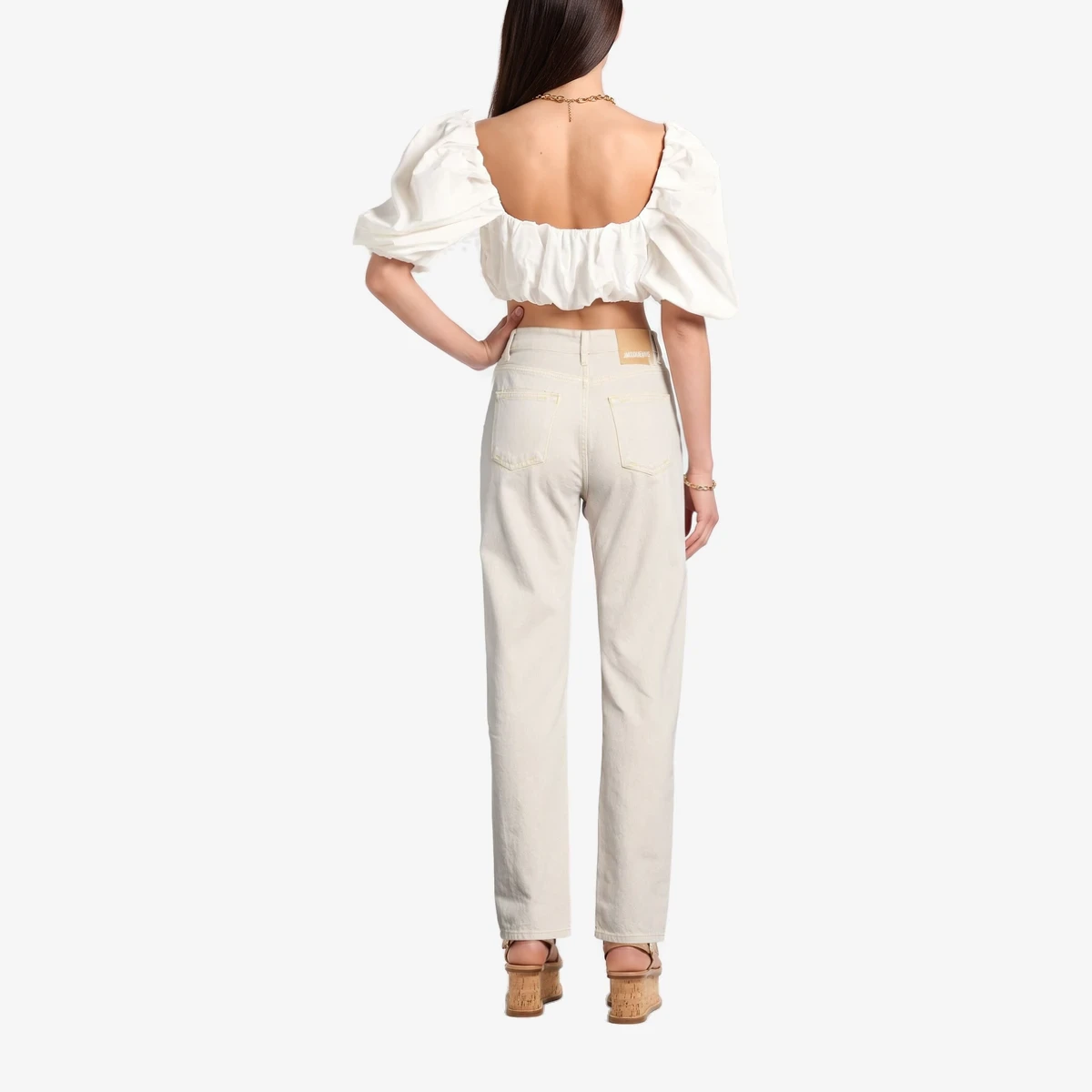 High-Waist Straight-Leg Jeans ხედი 3