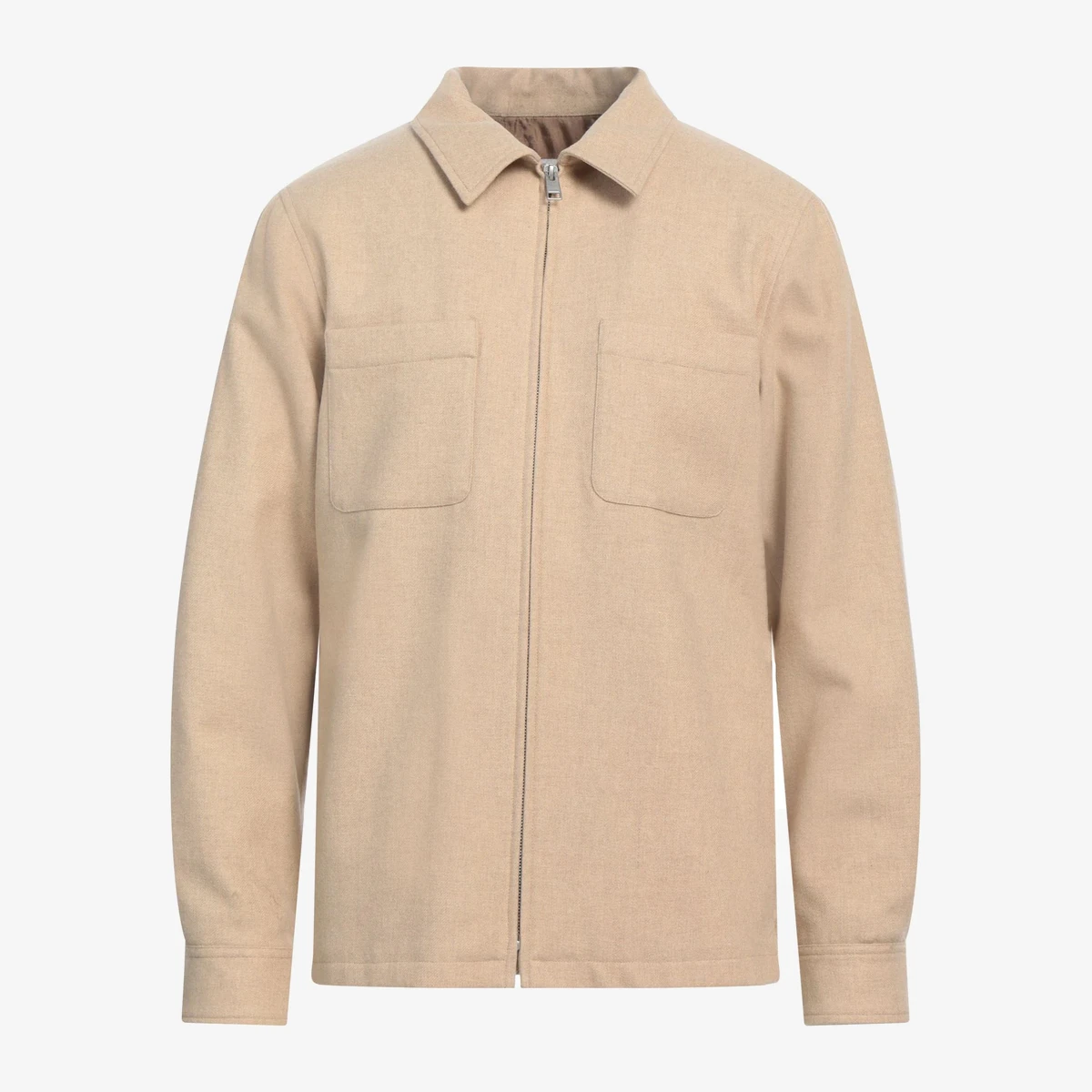 Sandro Flannel Harrington Jacket — Бежевый