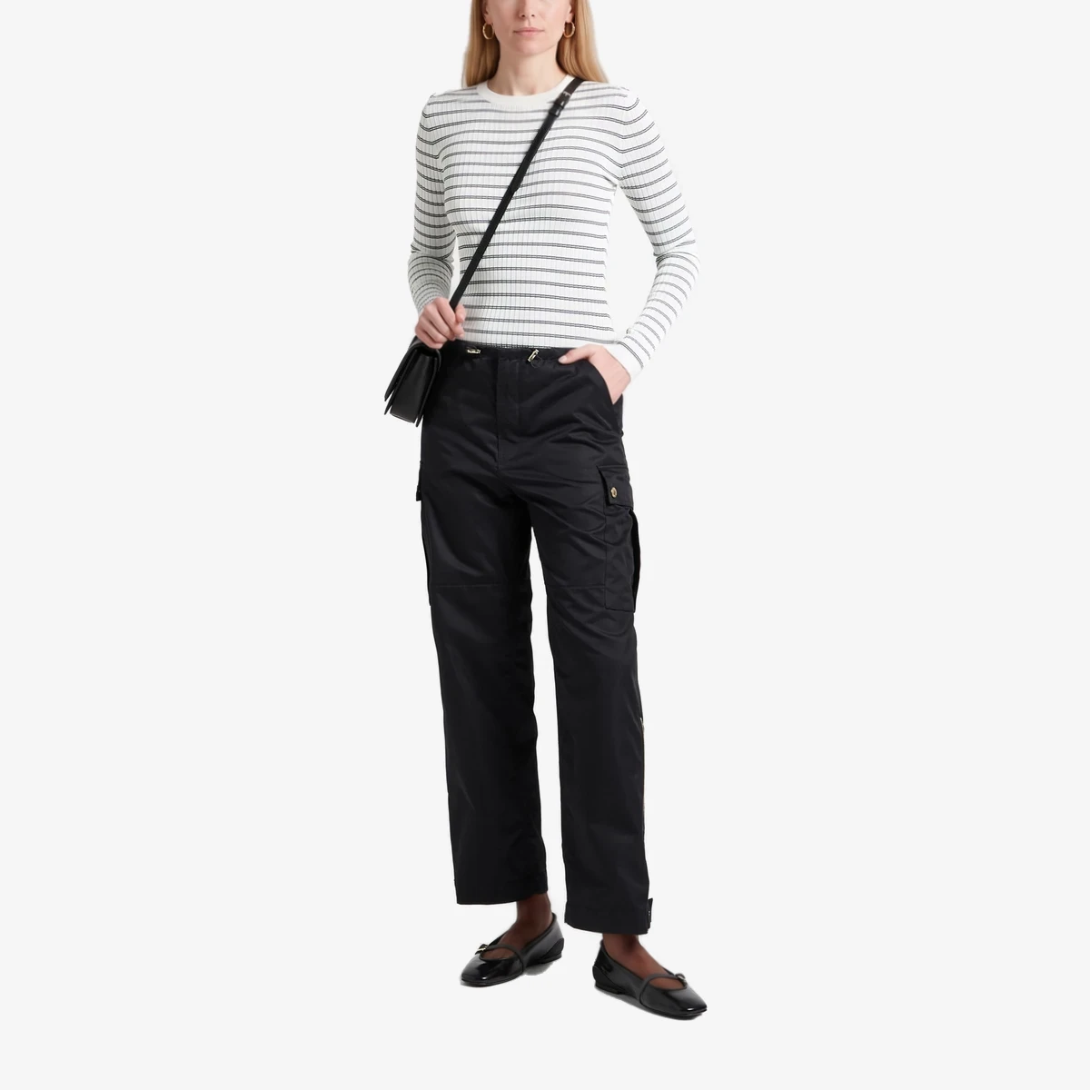 Drawstring Twill Cargo Trousers ხედი 2