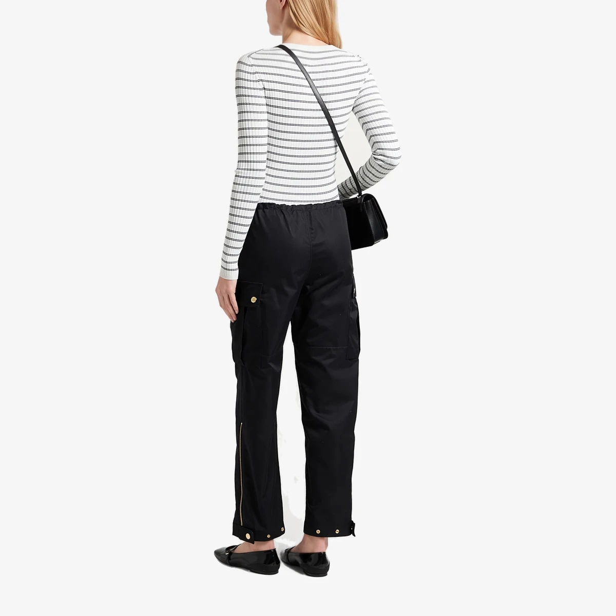 Drawstring Twill Cargo Trousers ხედი 3