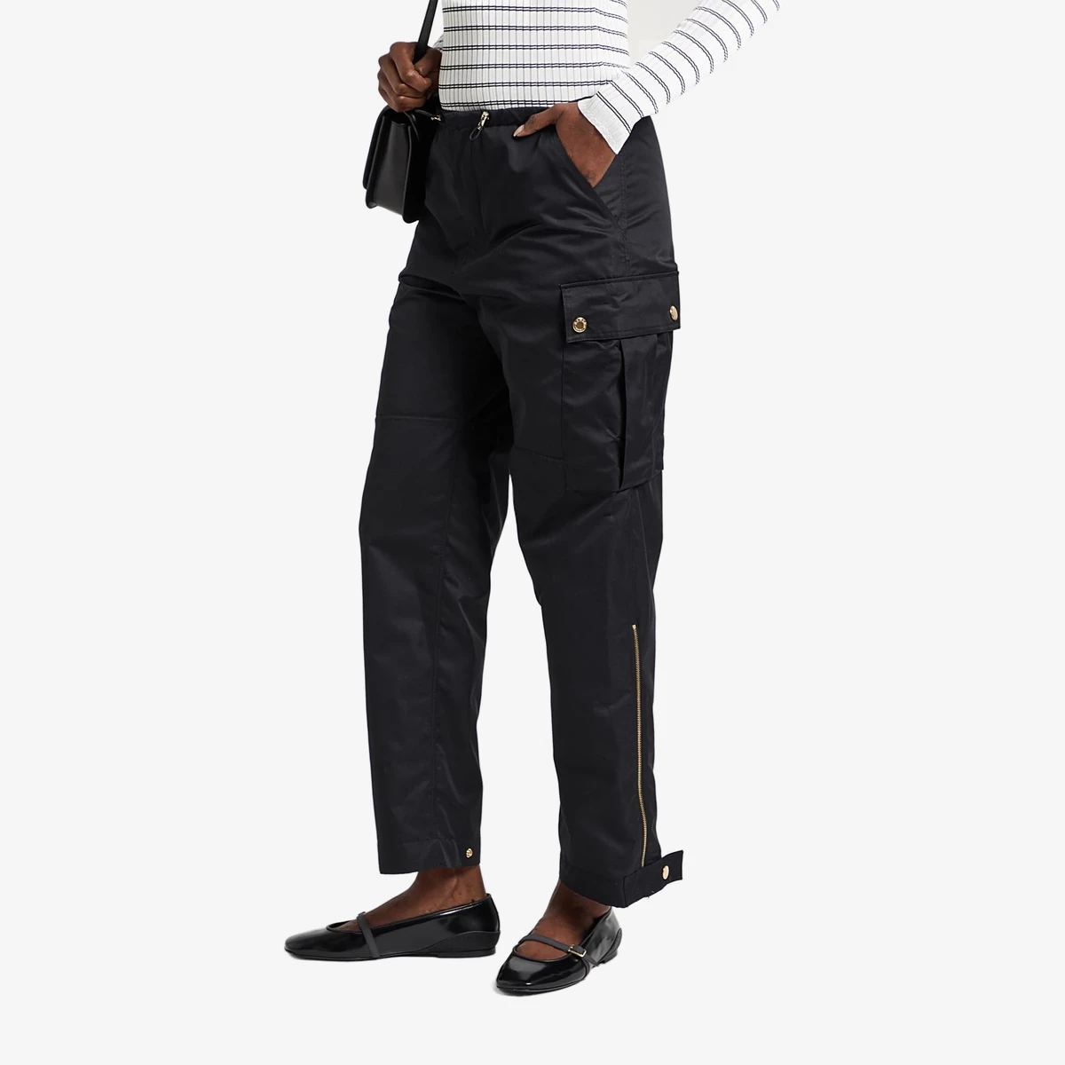 Drawstring Twill Cargo Trousers ხედი 4