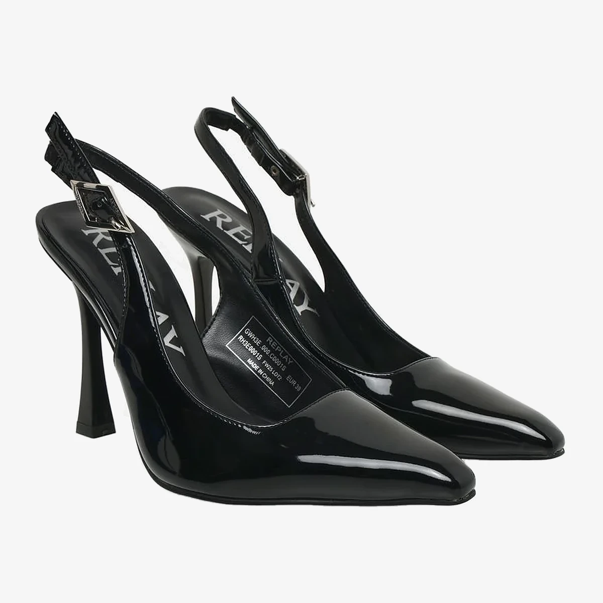Replay Roxane Patent Slingback Pumps in Black